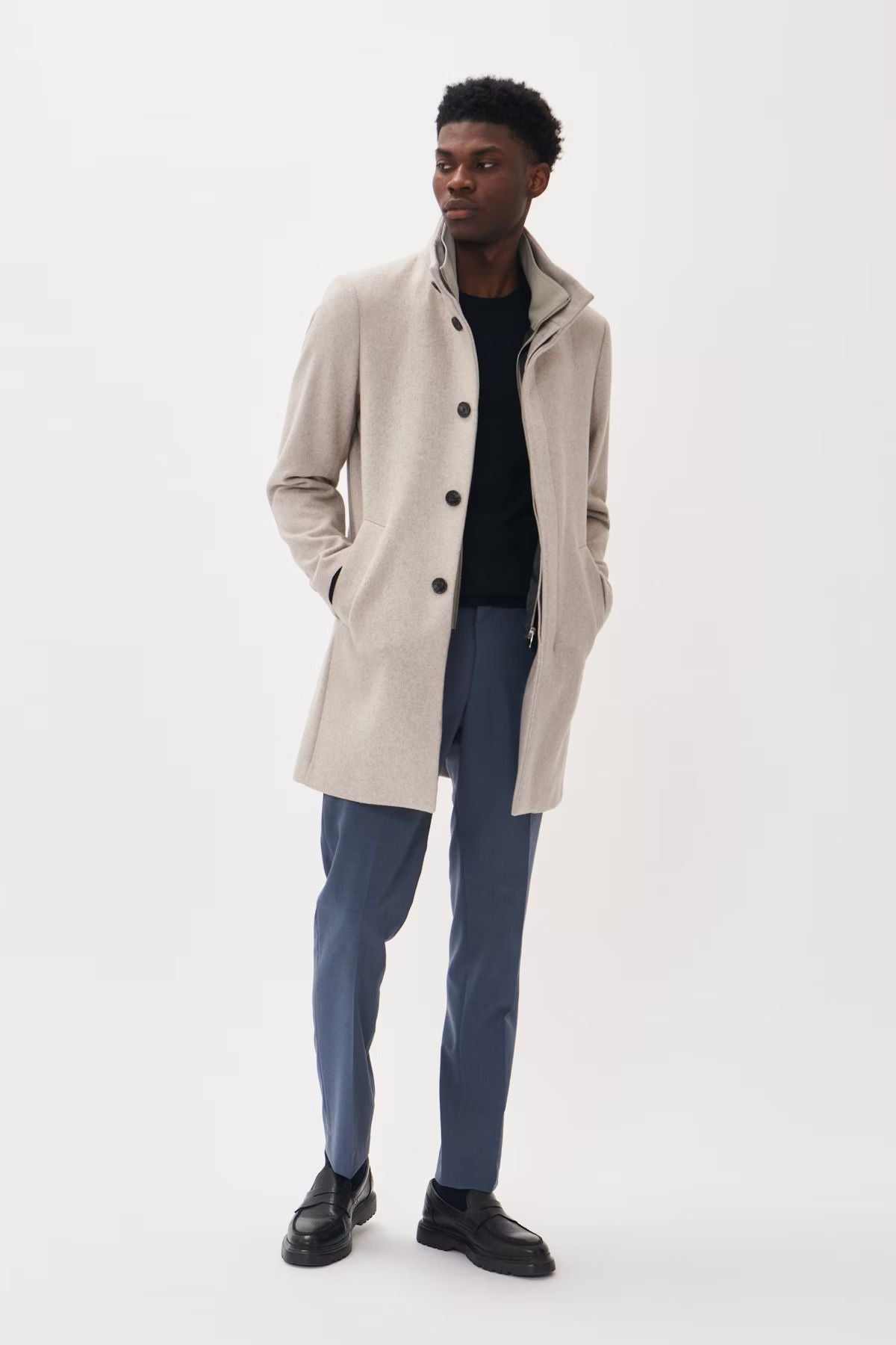 Harvey Wool Overcoat in Simply Taupe