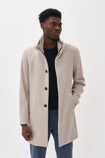 Harvey Wool Overcoat in Simply Taupe
