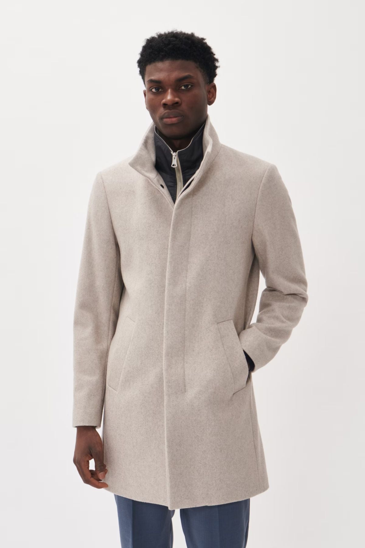 Harvey Wool Overcoat in Simply Taupe