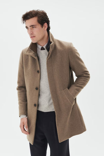 Harvey Wool Overcoat in Walnut