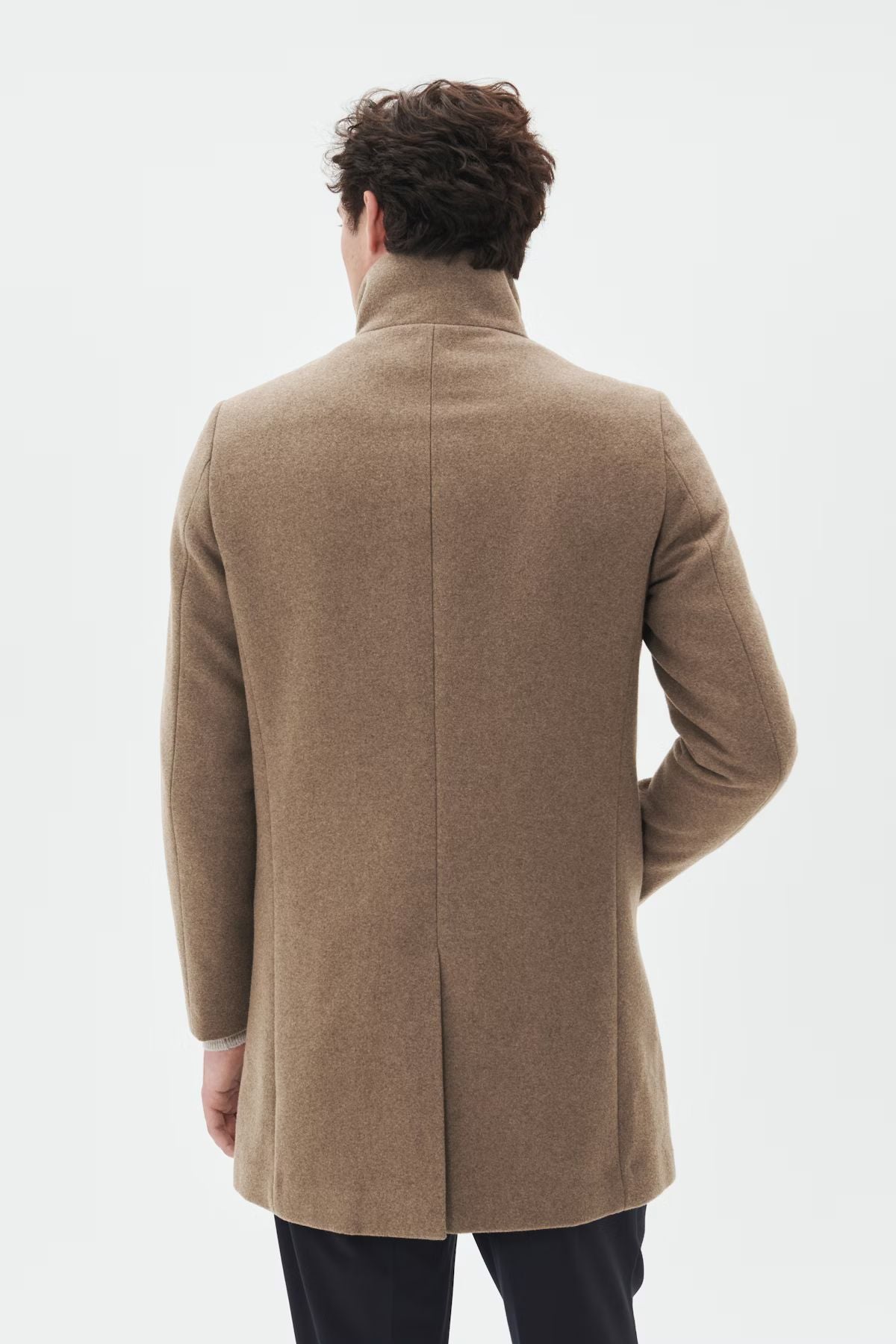 Harvey Wool Overcoat in Walnut