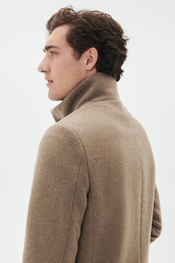 Harvey Wool Overcoat in Walnut