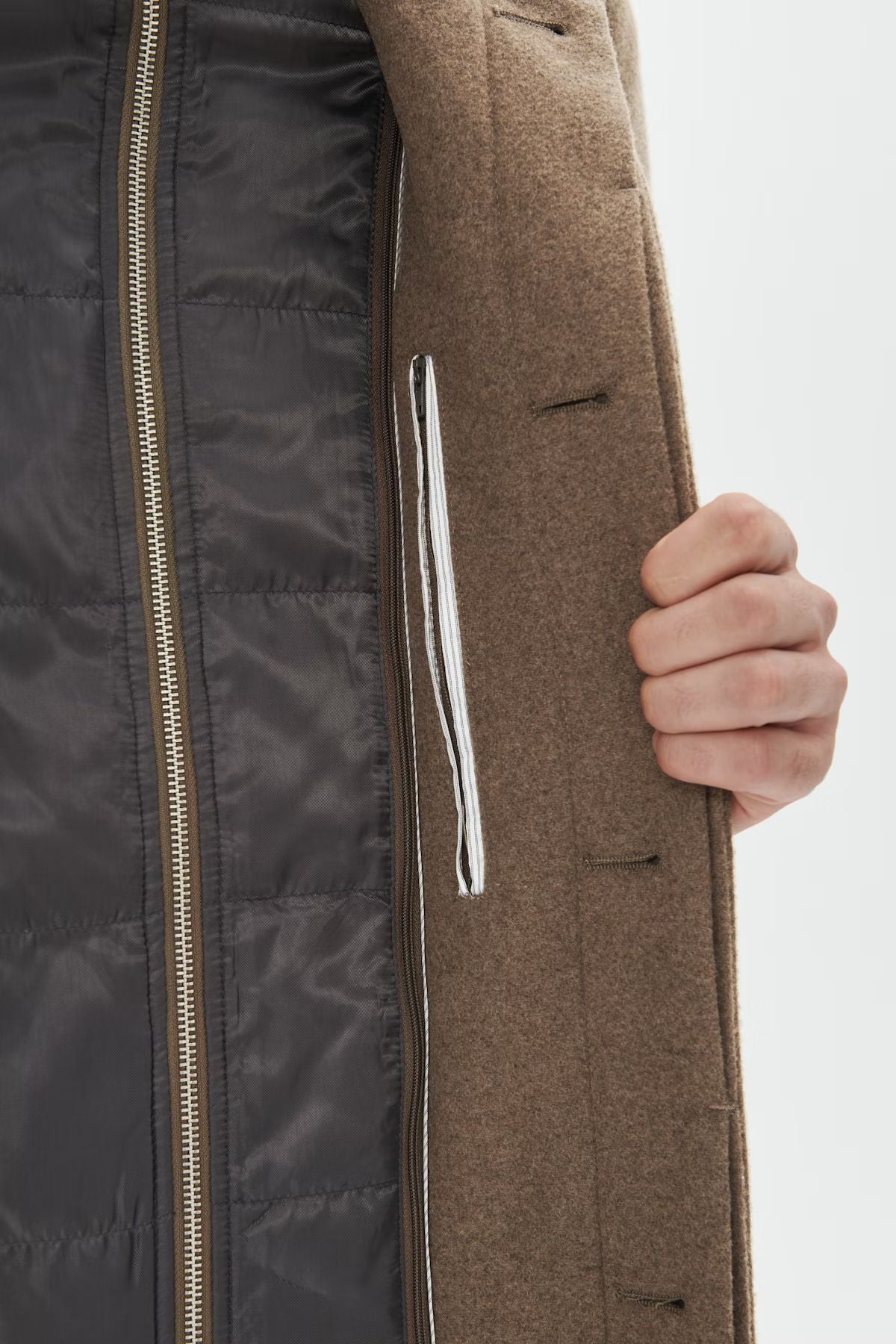 Harvey Wool Overcoat in Walnut