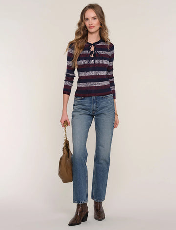 Clarice Sweater in Indigo Stripe