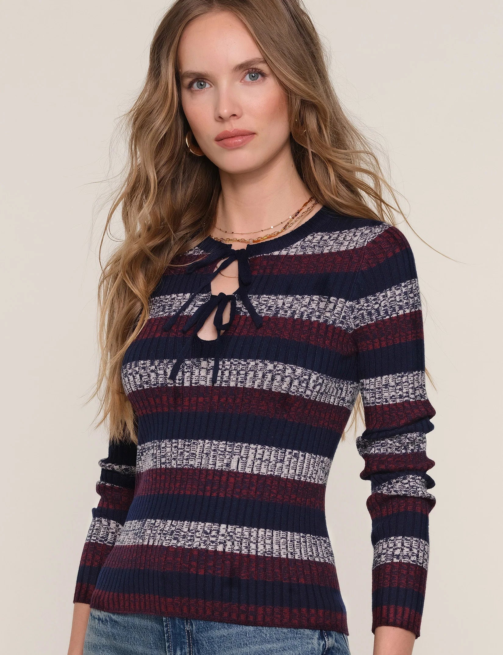 Clarice Sweater in Indigo Stripe