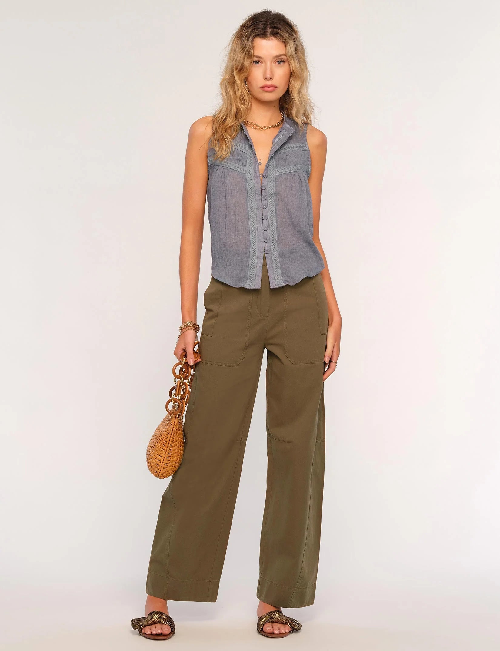 Della Top in Indigo