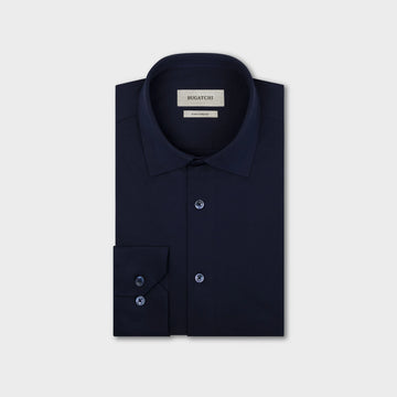 OoohCotton Sport Shirt in Solid Navy