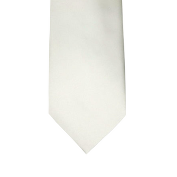 Satin Solid Tie in Ivory