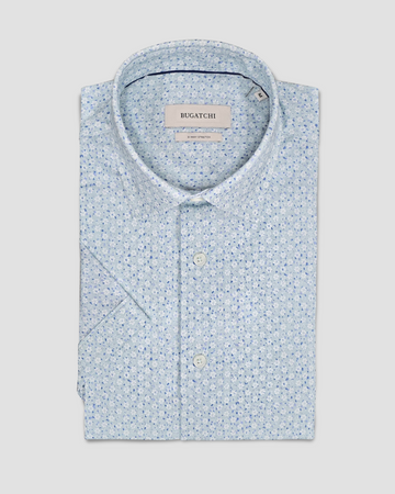 OoohCotton Short Sleeve Casual Shirt in Seafoam Floral