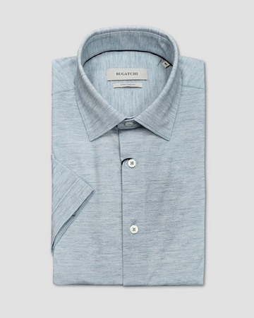 OoohCotton Short Sleeve Casual Shirt in Seafoam Haze