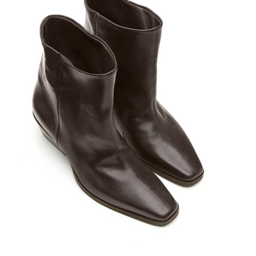 Jackie Leather Boot in Dark Brown