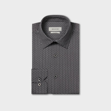 OoohCotton Casual Chevron Shirt in Black