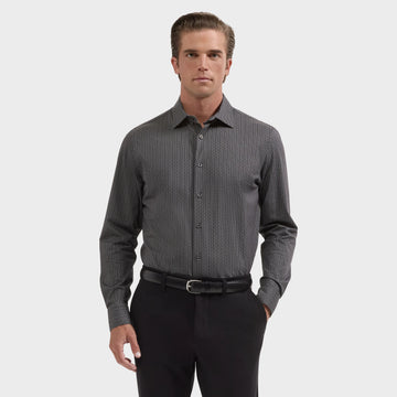 OoohCotton Casual Chevron Shirt in Black