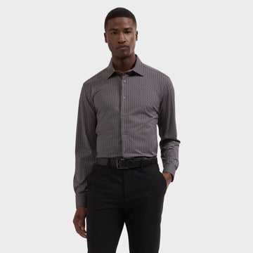 OoohCotton Casual Honeycomb Shirt in Black