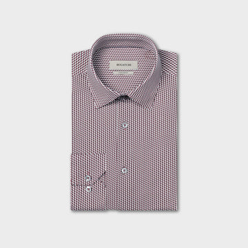 OoohCotton Casual Geometric Shirt in Burgundy