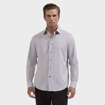 OoohCotton Casual Herringbone Shirt in Smoke Grey