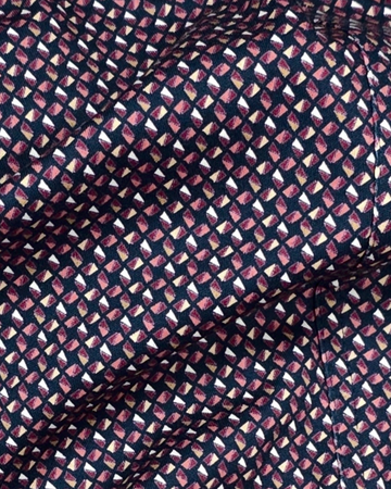 Jersey Stretch Slim Fit Casual Shirt in Berry Tone Print