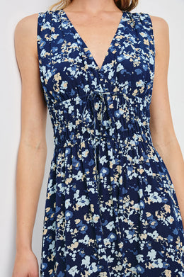 Lilith Dress in Navy Flora