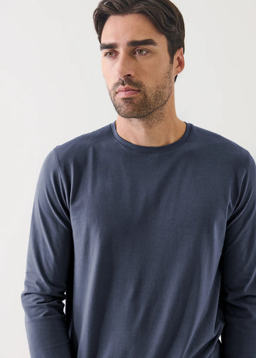 Long Sleeve Pima Cotton Stretch Shirt in Eventide