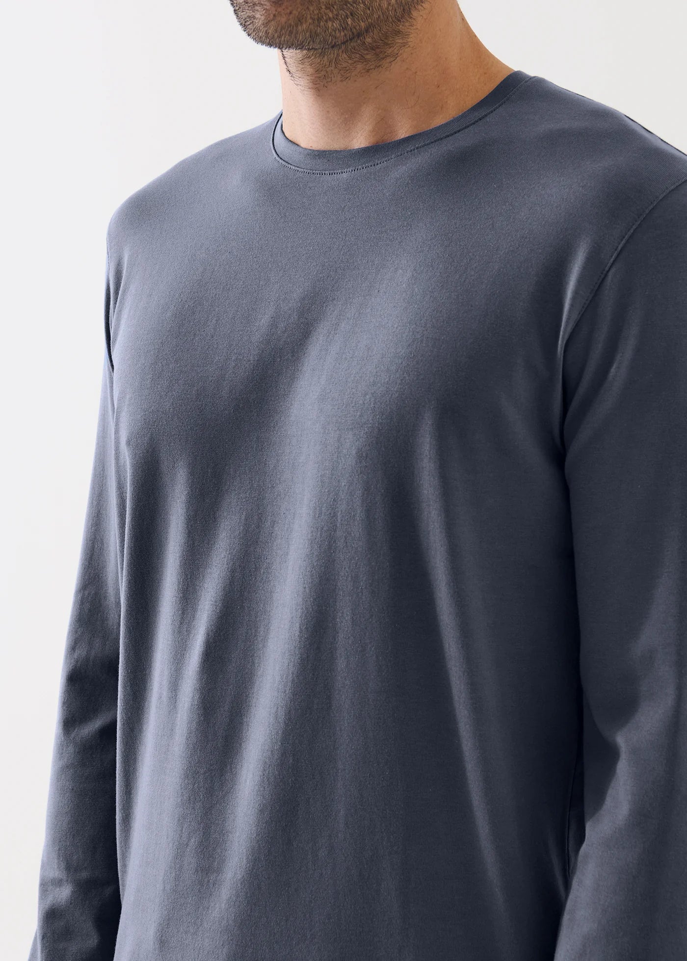 Long Sleeve Pima Cotton Stretch Shirt in Eventide