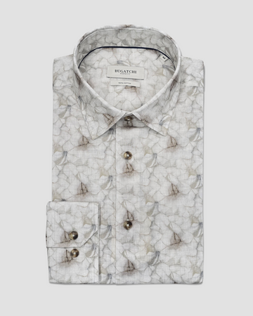 OoohCotton Short Sleeve Casual Shirt in Limestone Floral