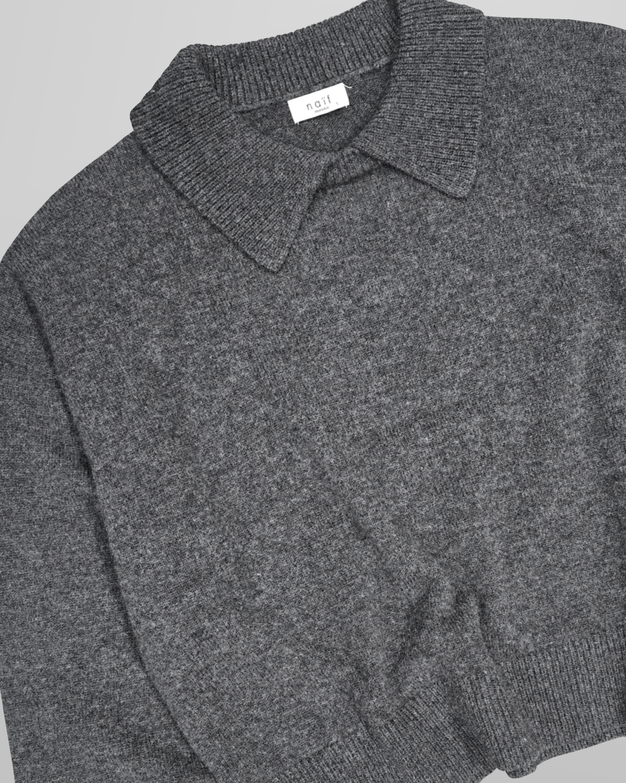 Lennon Collared Pullover in Charcoal