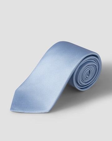 Solid Silk Twill Tie in Blue