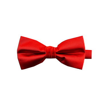 Satin Solid Pre-Tied Bowtie in Light Red