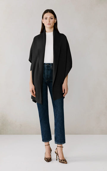 Miku Knit Scarfigan in Black