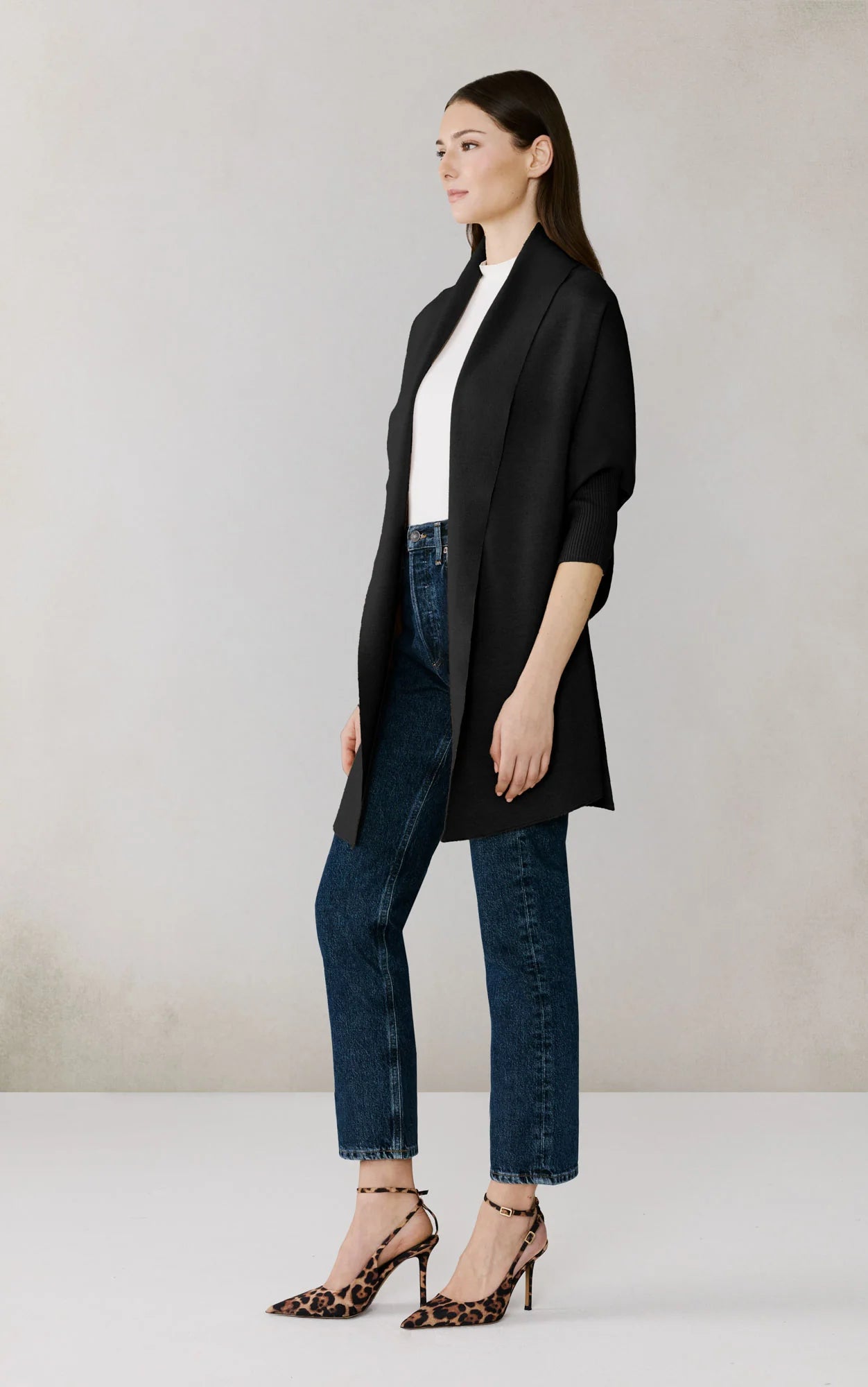 Miku Knit Scarfigan in Black