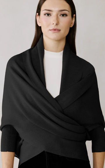 Miku Knit Scarfigan in Black