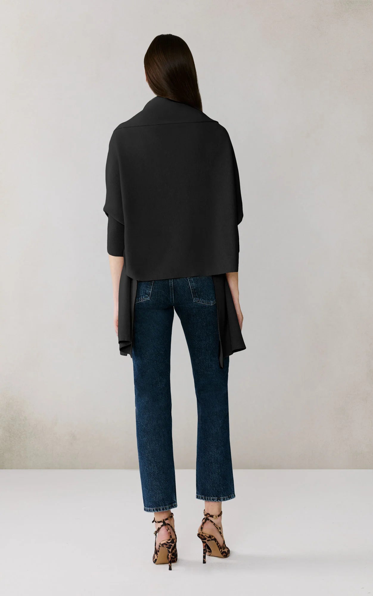 Miku Knit Scarfigan in Black