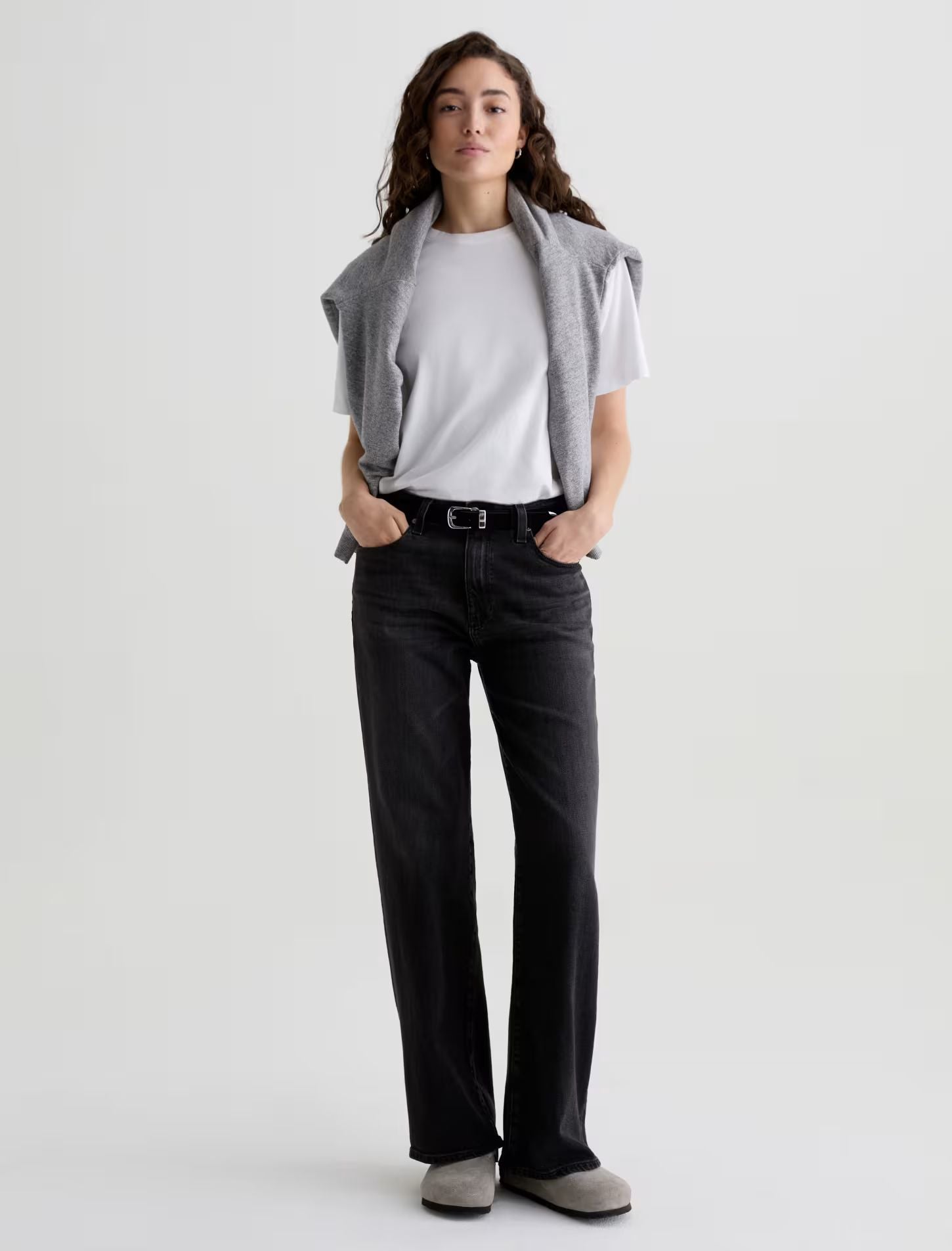 Kora High Waist Wide Leg Jean in Nebula