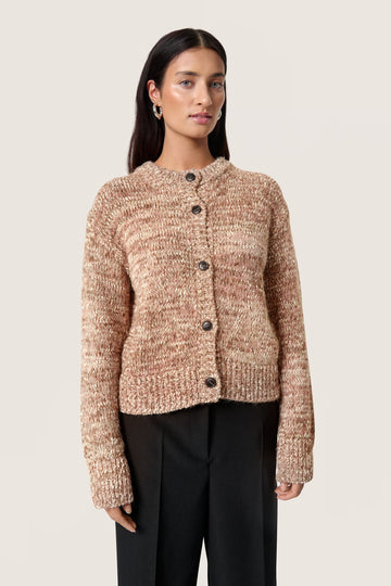 Macawi Cardigan in  Polignac and Chocolate Melange