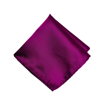 Satin Solid Pre-Tied Pocket Square in Magenta