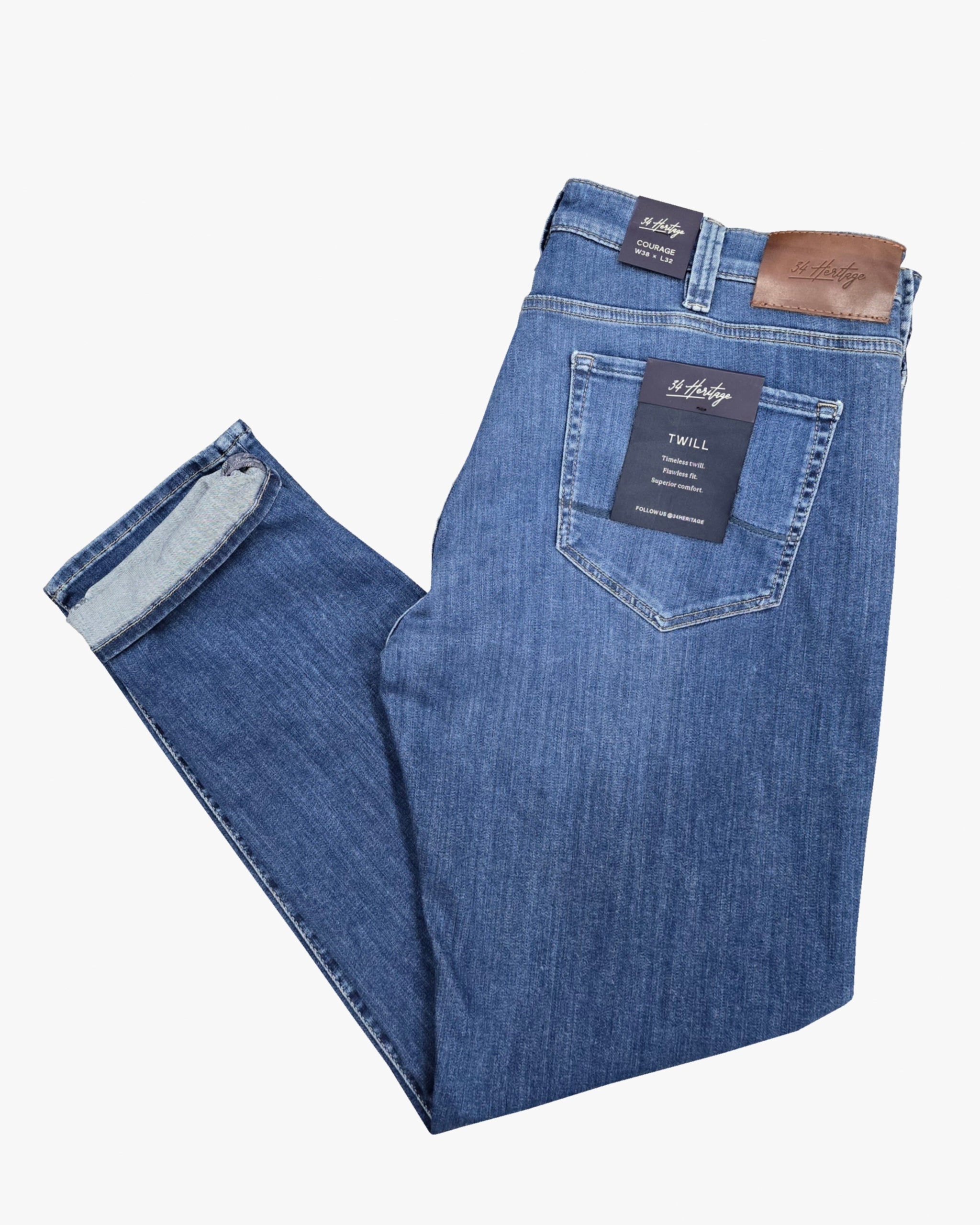Courage Straight Leg Jean in Mid Brushed Refined