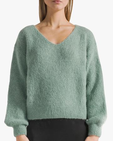 Milana Alpaca Pullover in Dusty Green