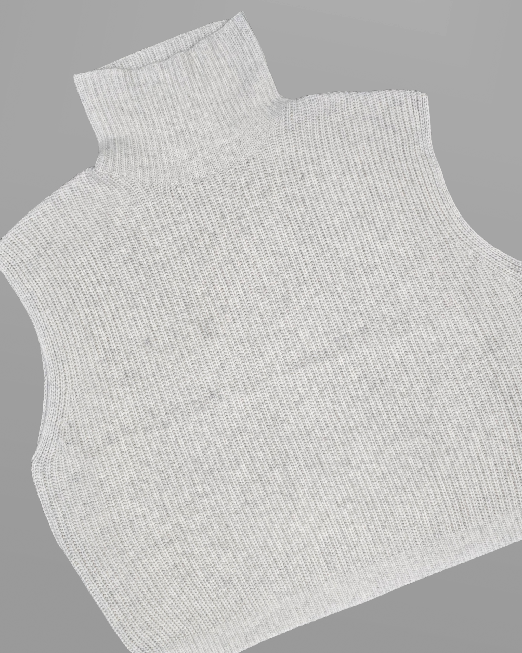 Moselle Sleeveless Knit Vest in White Grey