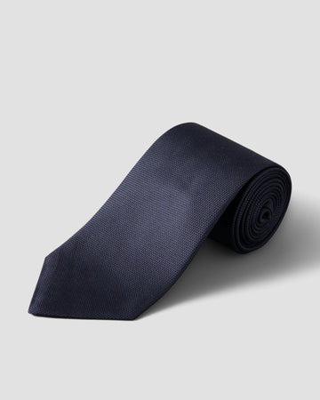 Basketweave Tie in Dark Navy
