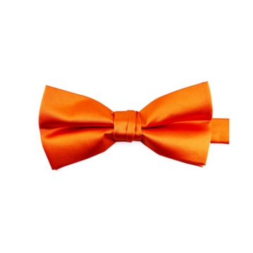 Satin Solid Pre-Tied Bowtie in Orange