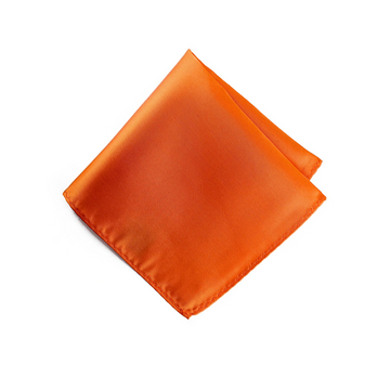Satin Solid Pre-Tied Pocket Square in Orange