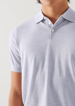 Cotton Cupro Polo in Ocean