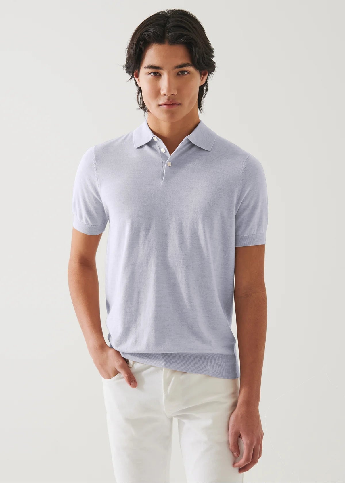 Cotton Cupro Polo in Ocean