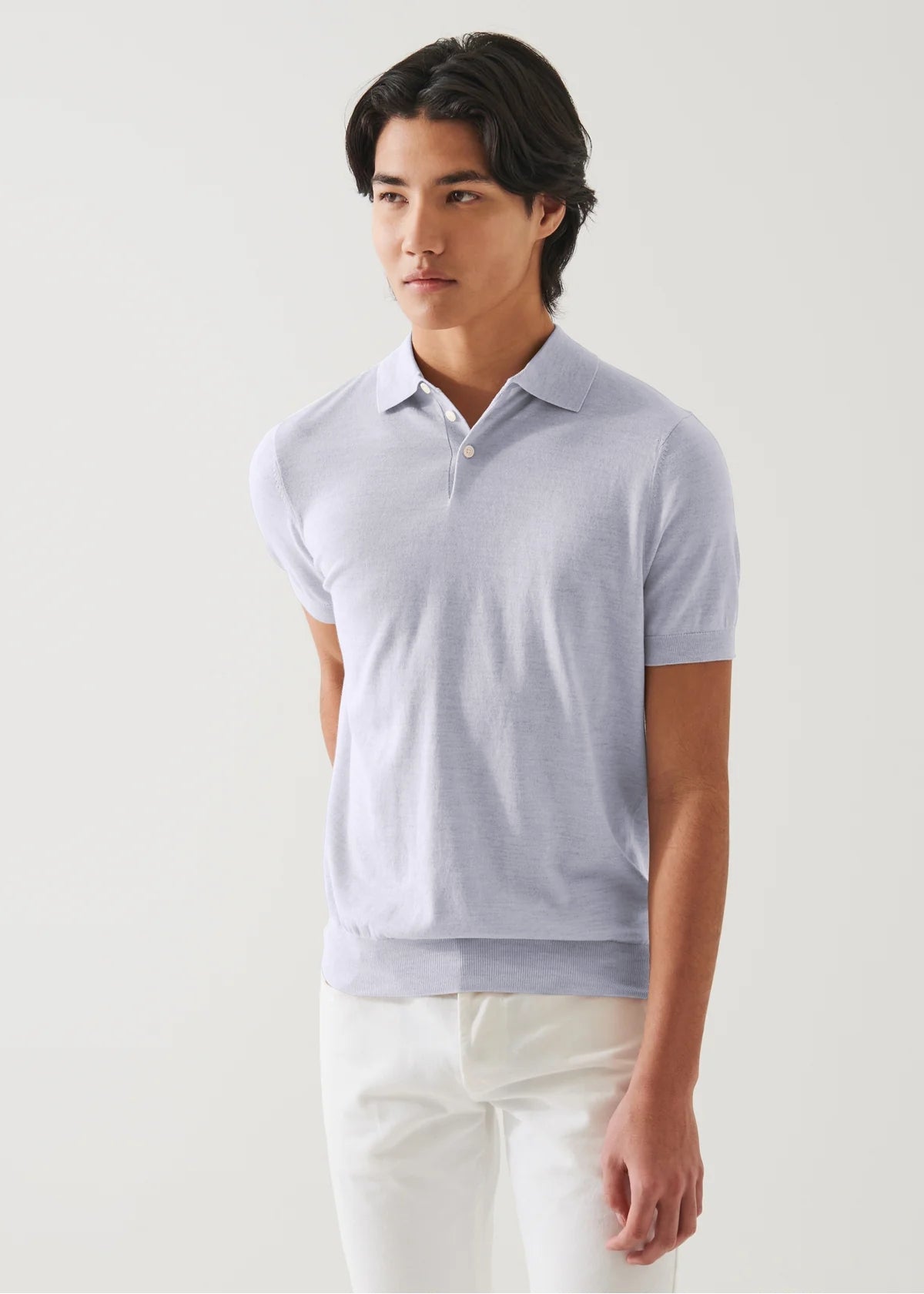 Cotton Cupro Polo in Ocean