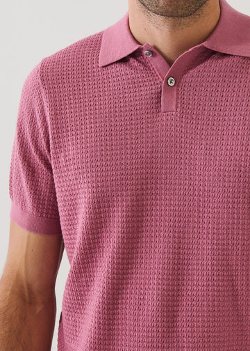 Honeycomb Stitch Polo in Rose Smoke