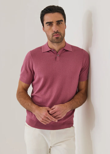 Honeycomb Stitch Polo in Rose Smoke