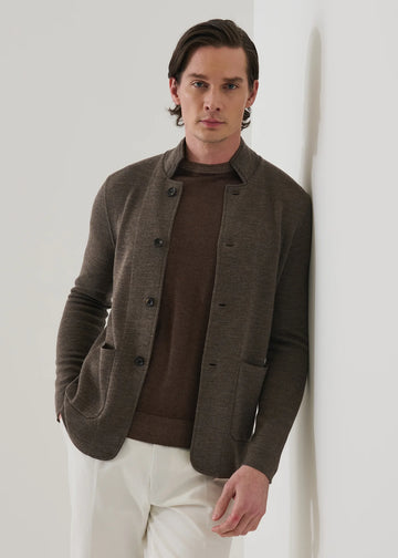 Double Face Merino Button Front Jacket in Onore