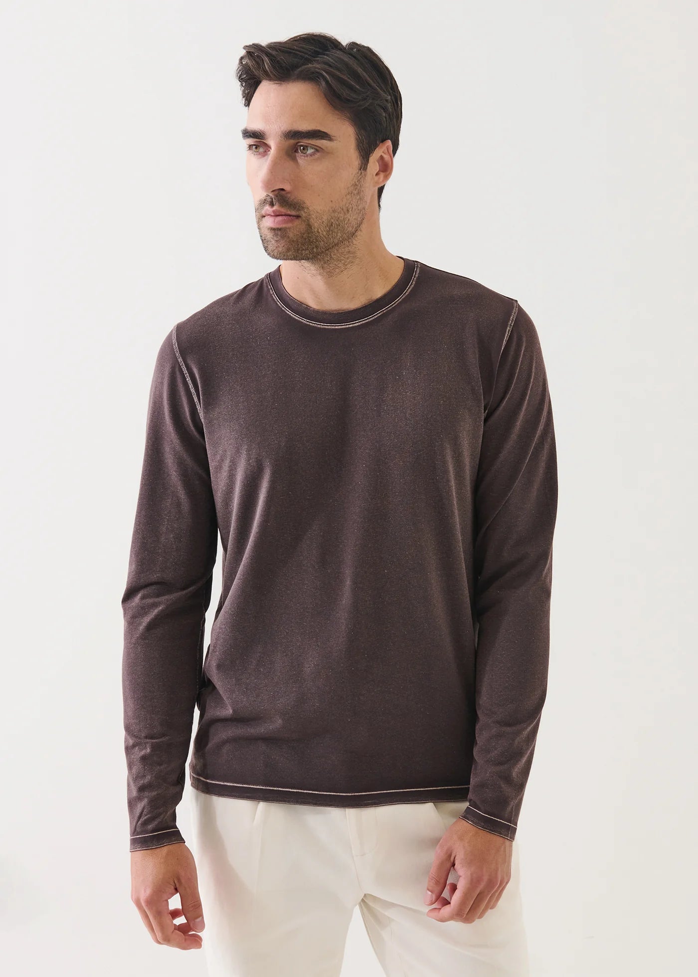 Vintage Wash Long Sleeve T-Shirt in Hazelnut