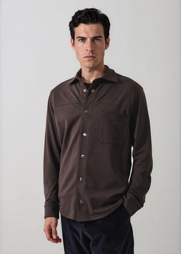French Terry Overshirt in Ganache