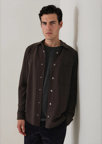 French Terry Overshirt in Ganache